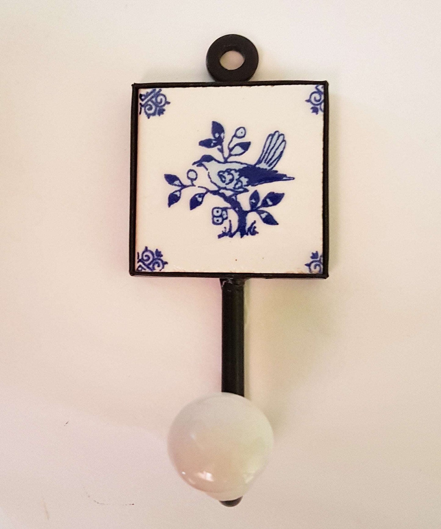 3 Coat hooks-wall hooks for functional home decor. Zen Garden exclusive collection of 3 hand painted ceramic hooks . 4.5 by 2 inches.