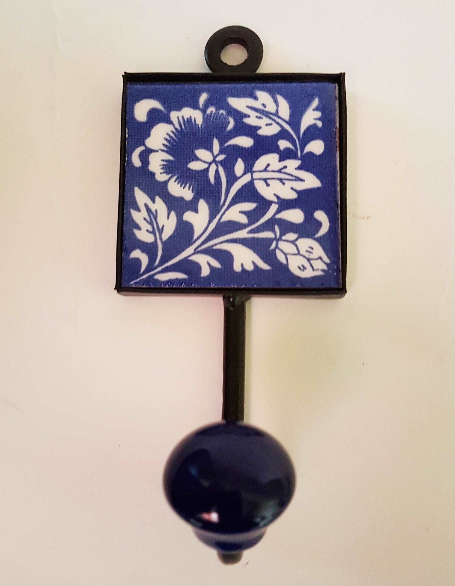 3 Coat hooks-wall hooks for functional home decor. Zen Garden exclusive collection of 3 hand painted ceramic hooks . 4.5 by 2 inches.