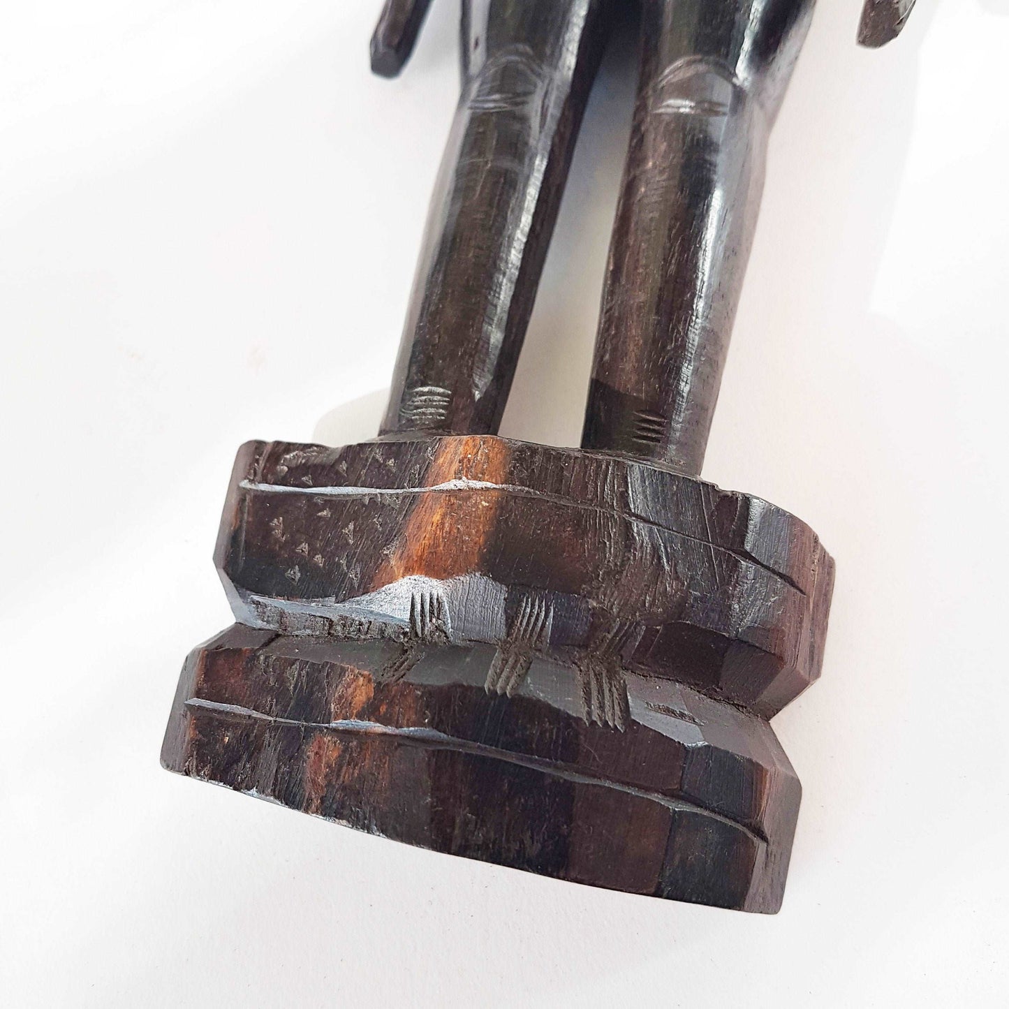 Antique ebony wood bommai figurine from South India. Vintage black wooden statue representing male energy of Shiva. 10 inch height . Collectible.