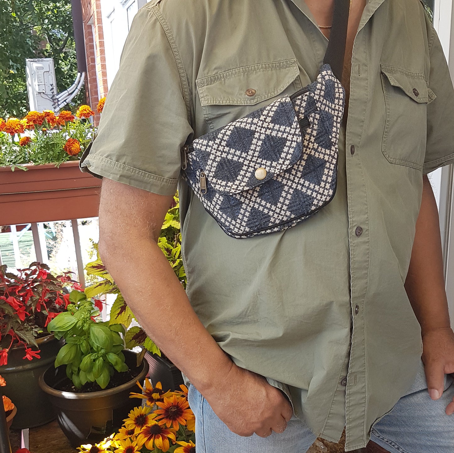 Copy of Cross body fanny pack. Shoulder sling pocket belt. Adjusts to 48 inches. Keep your gear safe and sound: wallet, cell phone. Gender neutral.