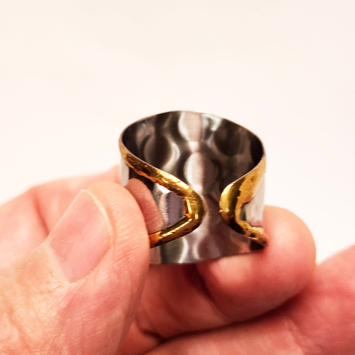 Silver Artisan Handmade Moonstone Ring. Adjustable Fit.