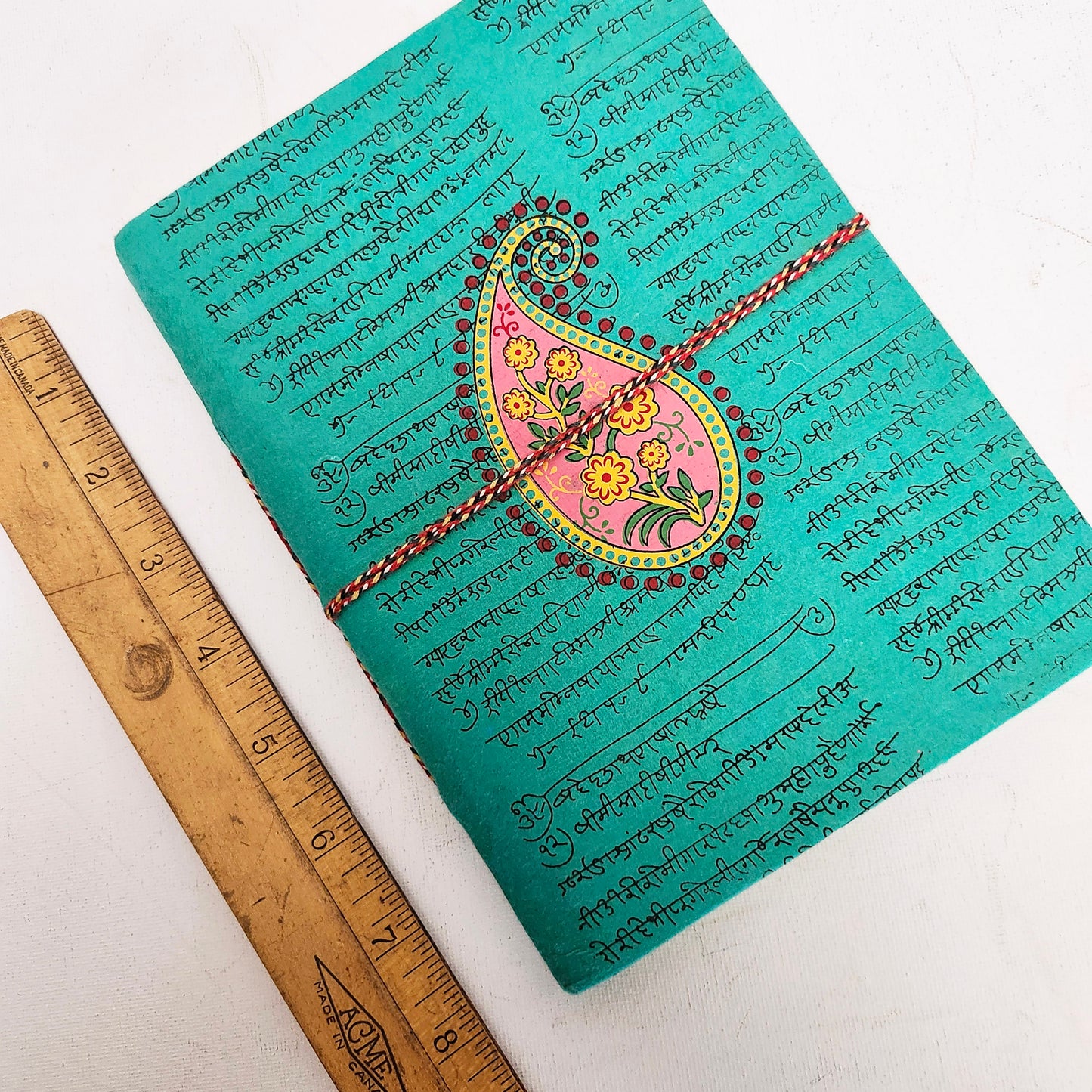 Turquoise & Pink Paisley Journal 8 by 6 inches.