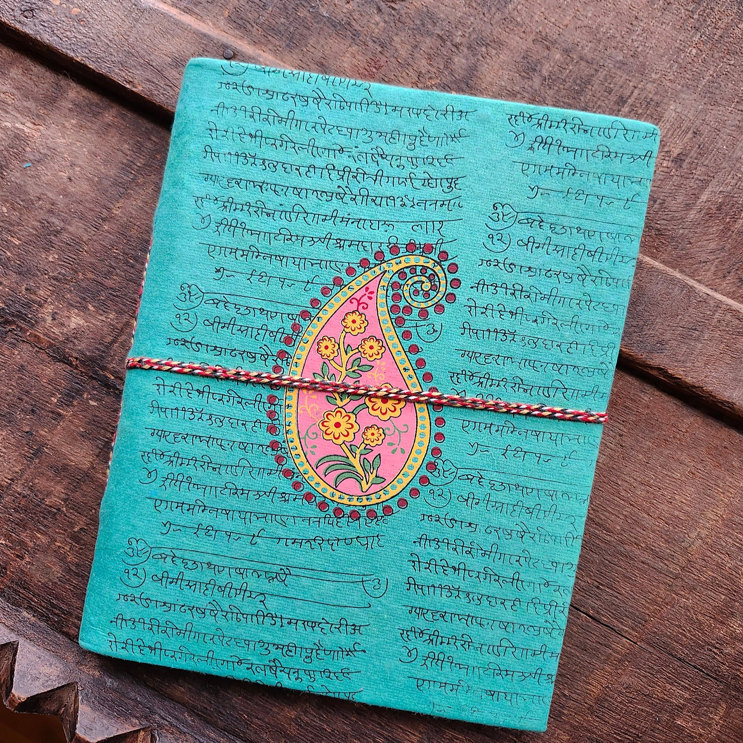 Turquoise & Pink Paisley Journal 8 by 6 inches.