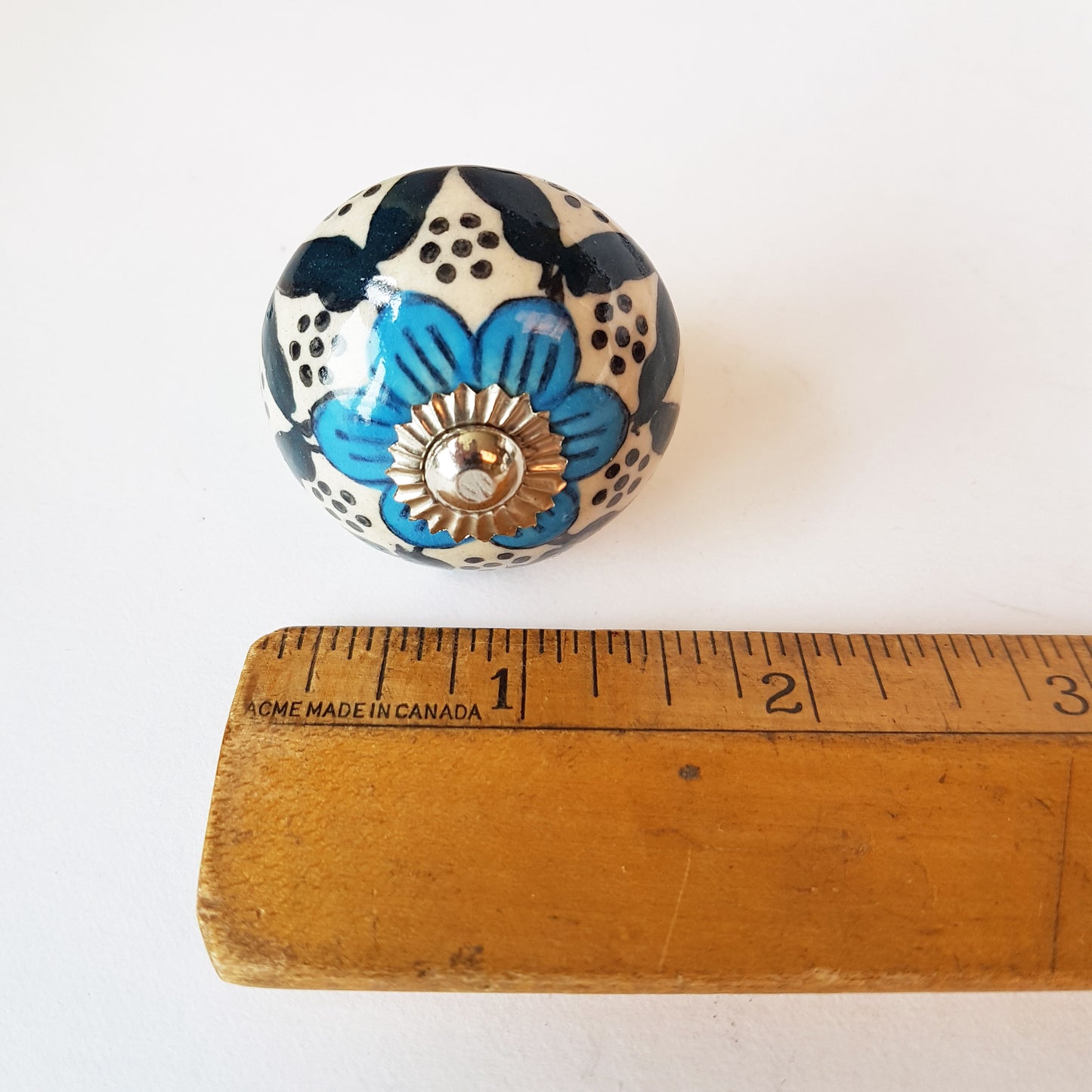 Delphine set of 8 cabinet knob drawer pulls. Designer collection in classic Delft Dutch blue & white floral patterns. Easy DIY decor fix!