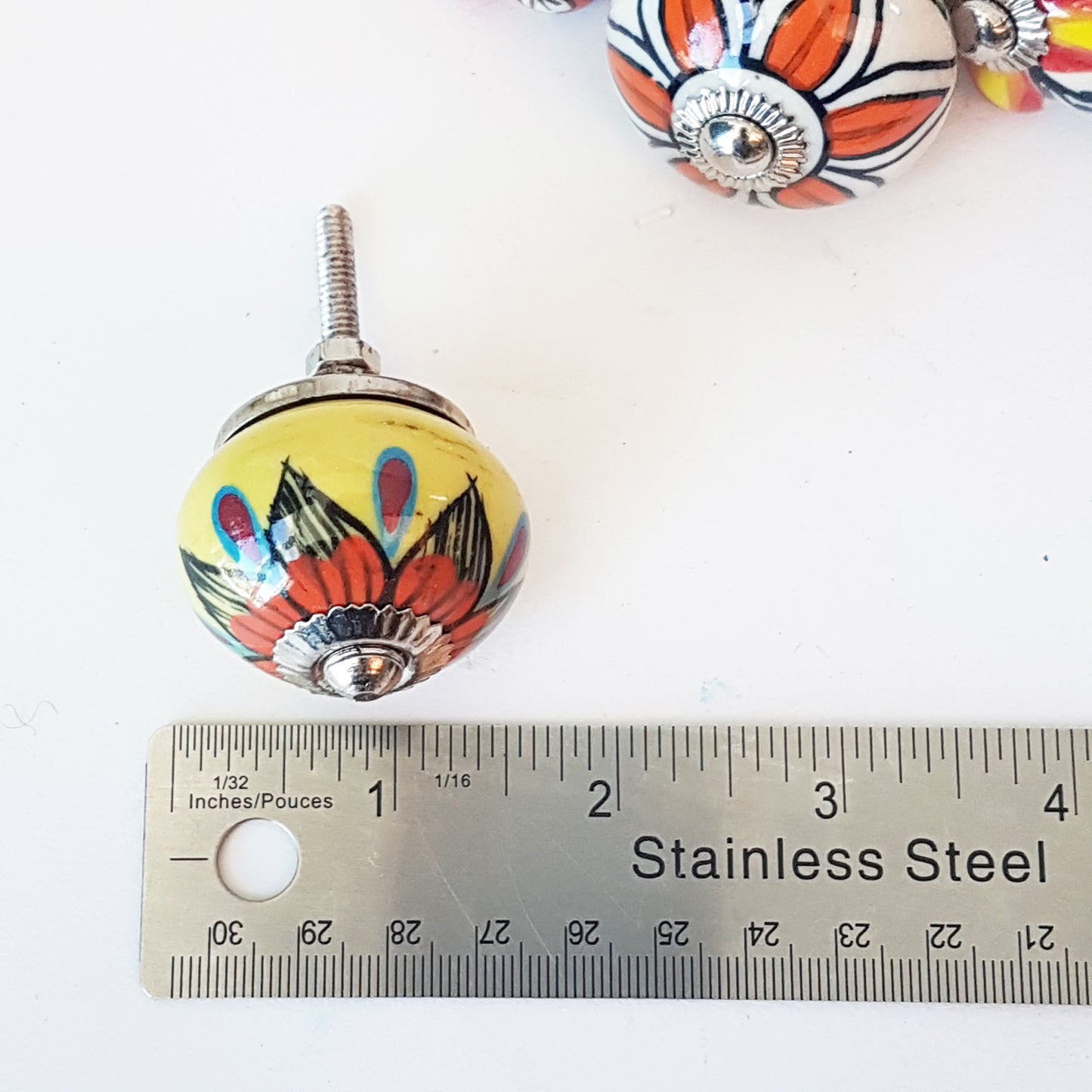 Tropicale collection of 8 designer hand painted knob pulls for cabinets and cupboards, dresser drawers. Exclusive vibrant floral designs.
