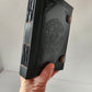 Black Leather Bound embossed Pentagram Journal. 5 x7 inch 200 blank pages.