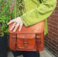 Leather Messenger Shoulder Bag 9 by 11 inches