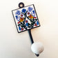 Set of 5 Home Décor Wall Hooks in Sky Blue & White