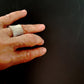 Adjustable Metallic Silver Wire Mesh Ring.
