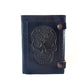 Genuine black leather bound sugarskull design journal. Black 5x7 inch skull grimoire with blank premium quality paper pages.