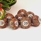 8 cabinet knobs hand painted in rustic country designs. Black & brown floral patterns with silver hardware. Easy and affordable DIY decor.