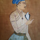 Vintage Original Pichwai Painting. Mughal Prince with Falcon. 39 by 21 inches.