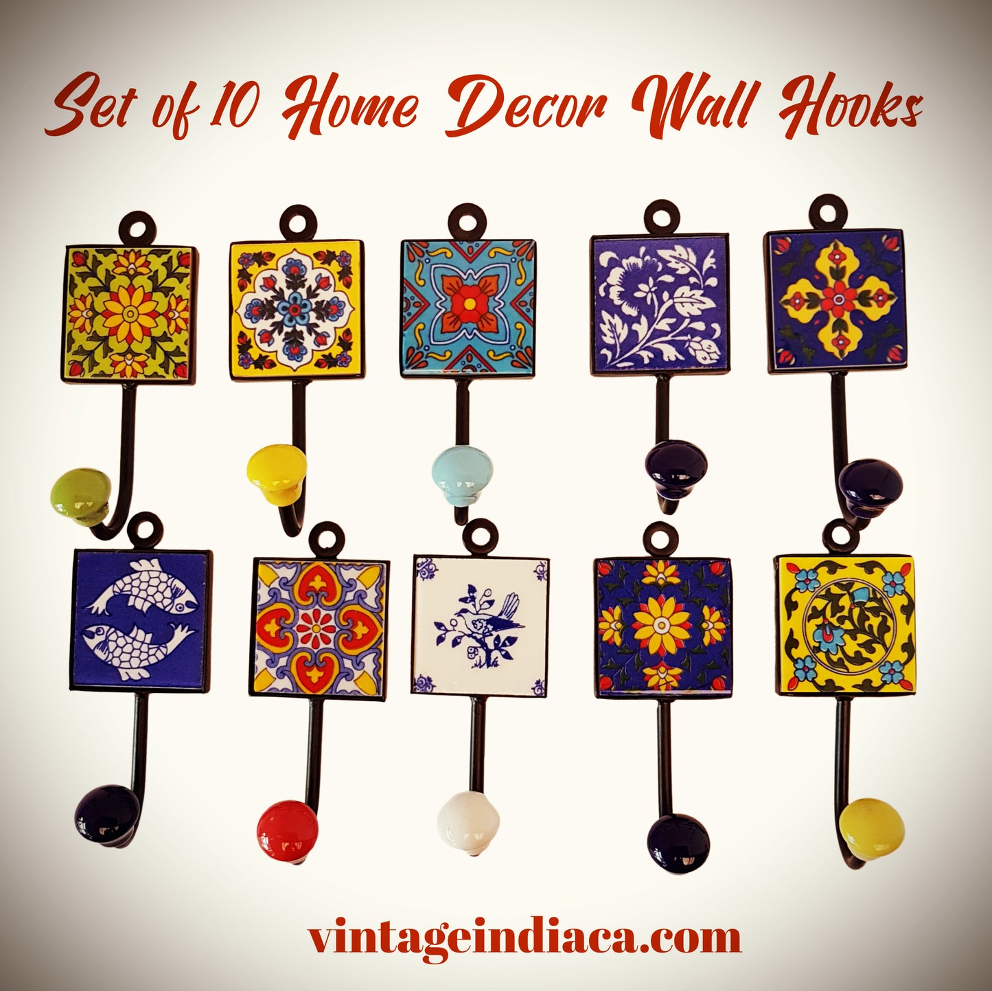 10 home decor wall hooks. For cups, towels, clothes &  bags.