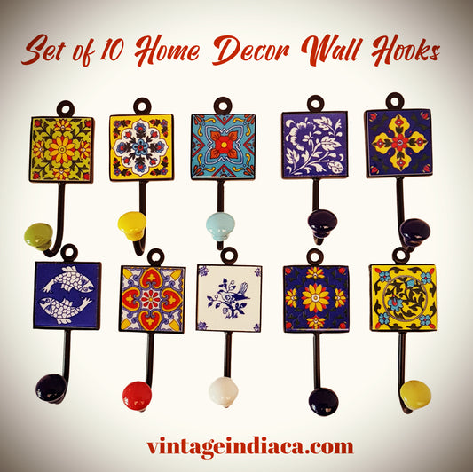 10 home decor wall hooks. For cups, towels, clothes & bags.