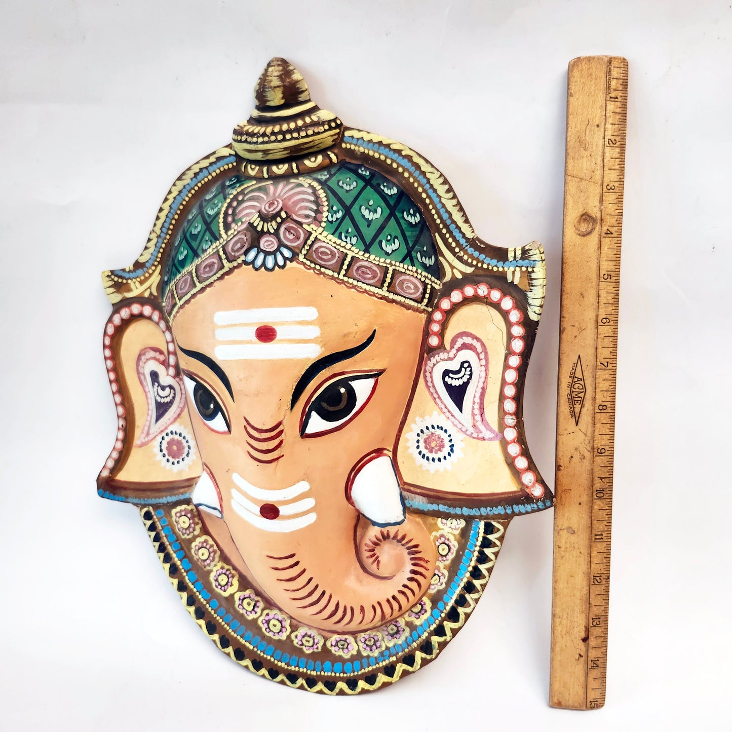 Vintage Ganesha mask. Artisan created and hand painted.