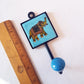 Set of 5 Home Décor Wall Hooks in Sky Blue & White