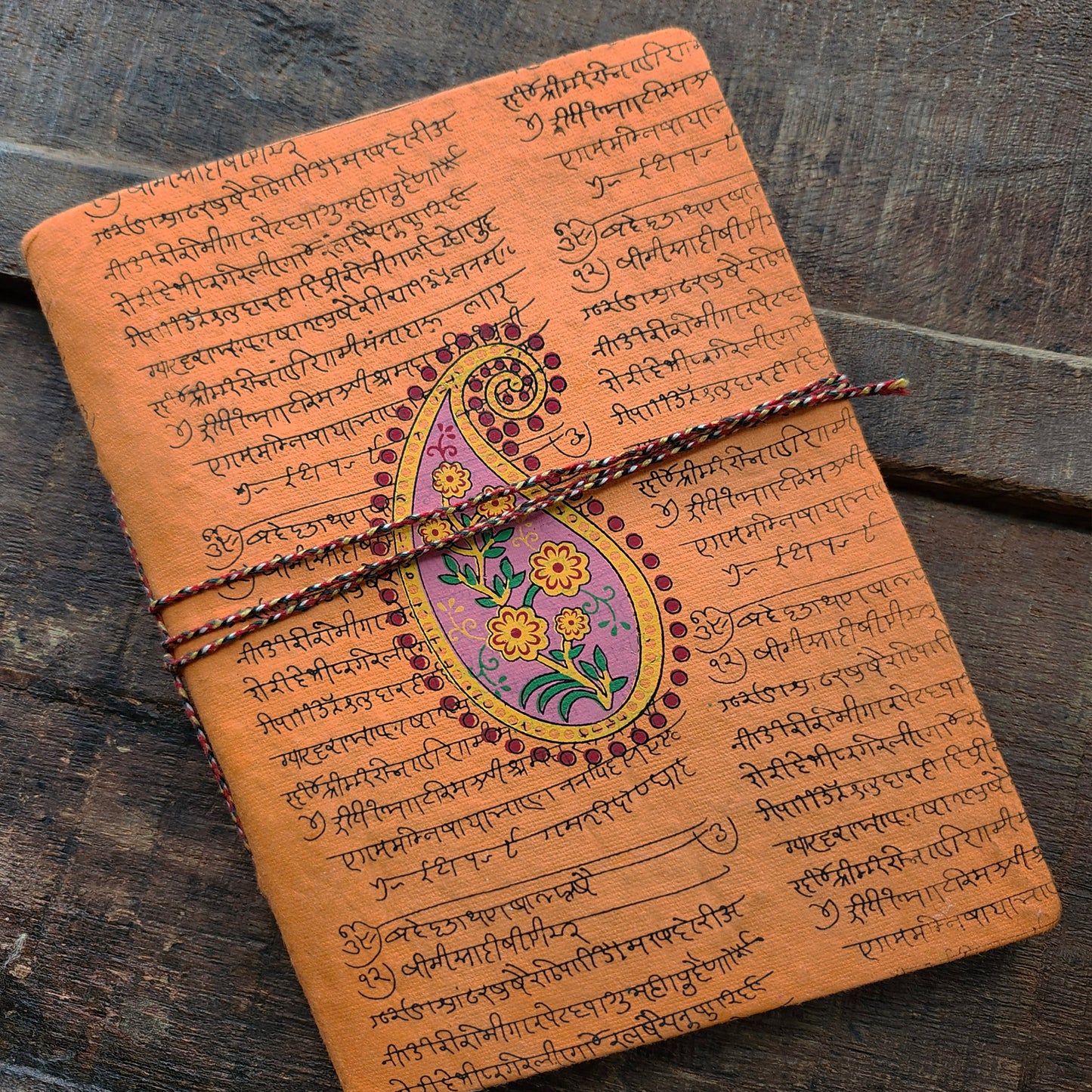 Orange & Pink Paisley Journal 8 by 6 inches.