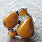 Silver Geometric Ring with 4  Yellow Jasper Gemstones.