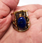 Silver Artisan Handmade Lapis Lazuli Gemstone Ring. Adjustable Fit.