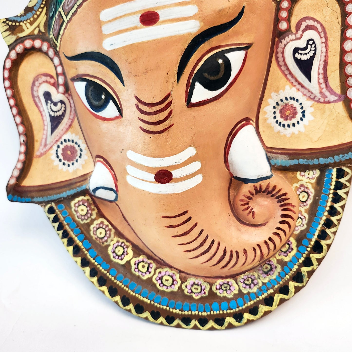 Vintage Ganesha mask. Artisan created and hand painted.