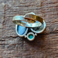 Silver Geometric Ring with 4 Gemstones Including Labradorite, Blue Jasper &amp; Turquoise.