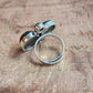 Silver Geometric Ring with 4  Labradorite Gemstones. One Size Fits All.