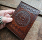 Small Leather Bound Journal. Green Jasper GemstoneCover.