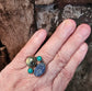 Silver Geometric Ring with 4 Gemstones Including Labradorite, Blue Jasper &amp; Turquoise.
