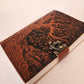 Brown Leather Bound Artisan Handmade Embossed Journal. Gothic Tree of Life Aesthetic