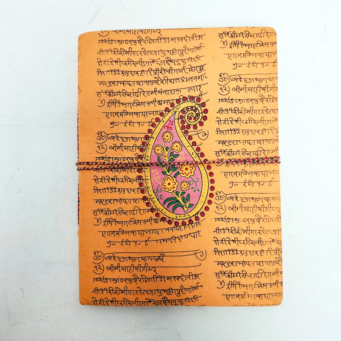 Orange & Pink Paisley Journal 8 by 6 inches.