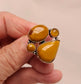 Silver Geometric Ring with 4  Yellow Jasper Gemstones.