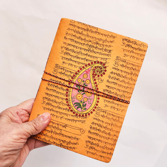 Orange & Pink Paisley Journal 8 by 6 inches.