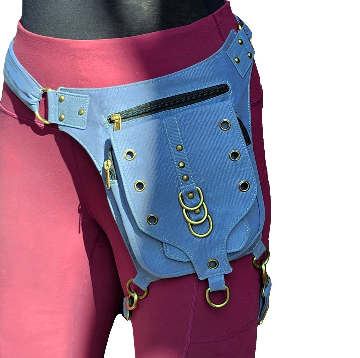 Utility Pocket Hip Belt Adjustable to 48 inches. Removeable Leg Strap.