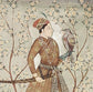 Vintage Hand Painted Original Pichwai Art on Silk Canvas. Boy with Falcon. Mughal Court Style.  Rare Collectible. One of a Kind Unframed.