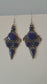 Boucles d'oreilles en argent avec 5 pierres plates incrustées de Lapis. Conception sud-ouest. 