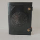 Black Leather Bound embossed Pentagram Journal. 5 x7 inch 200 blank pages.