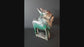 Statue de vache Nandi. Sculpture de taureau nandi vintage. Jouet de temple en bois sculpté. Peinture originale avec fine patine antique. Unique en son genre 9,5 pouces.