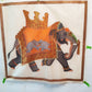 Magnificent vintage original pichwai painting of an elephant 33 by 32 inches. Hand painted on silk. You can hang as wall tapestry or frame.