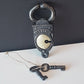 Pad lock antique look iron & bronze 2 key Crab lock. Functional lock with 2 keys.Collectible handmade lock in a vintage lobster claw design.