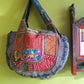 Banjara shoulder bag. Authentic vintage tribal gypsy storage bag in rich red & purple with embroidered mirror work. One of a kind beauty.