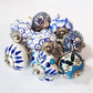 Delphine set of 8 cabinet knob drawer pulls. Designer collection in classic Delft Dutch blue & white floral patterns.  Easy DIY decor fix! - Vintage India Ca