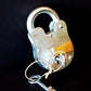 Heavy steel padlock 4.5 x 2.5 inches with 2 keys. Vintage silver polished finish. Antique nautical design. Multi purpose locking device. - Vintage India Ca
